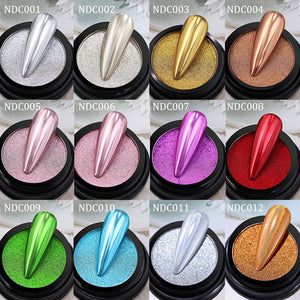 Metallic Mirror Effect Solid Chrome Nail Powder Nail Powder NICOLE DIARY 