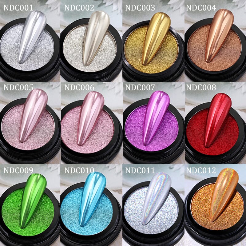 Metallic Mirror Effect Solid Chrome Nail Powder Nail Powder NICOLE DIARY 