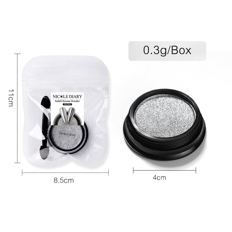 Metallic Mirror Effect Solid Chrome Nail Powder Nail Powder NICOLE DIARY 