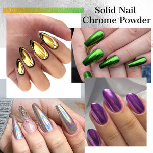 Metallic Mirror Effect Solid Chrome Nail Powder Nail Powder NICOLE DIARY 