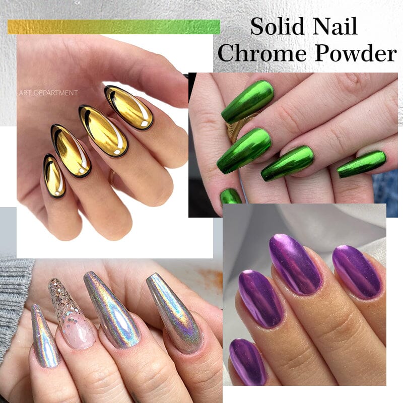 Metallic Mirror Effect Solid Chrome Nail Powder Nail Powder NICOLE DIARY 