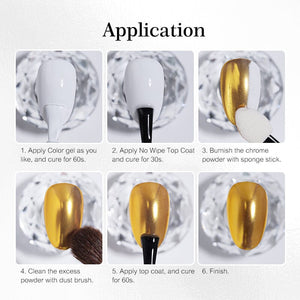 Metallic Mirror Effect Solid Chrome Nail Powder Nail Powder NICOLE DIARY 