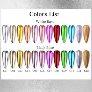 Metallic Mirror Effect Solid Chrome Nail Powder Nail Powder NICOLE DIARY 