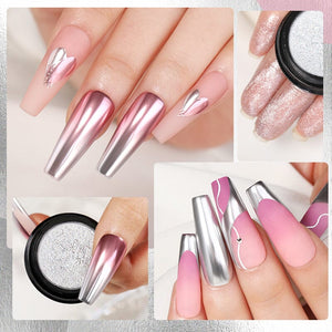 Metallic Mirror Effect Solid Chrome Nail Powder Nail Powder NICOLE DIARY 