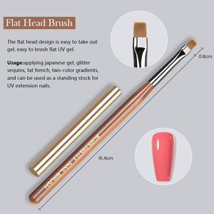 Acrylic UV Nail Brush Tools & Accessories BORN PRETTY Flat Head Brush 