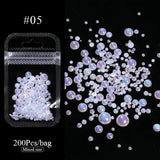 200pcs Half Round Flat Bottom Pearls Nail Art No Brand 05 