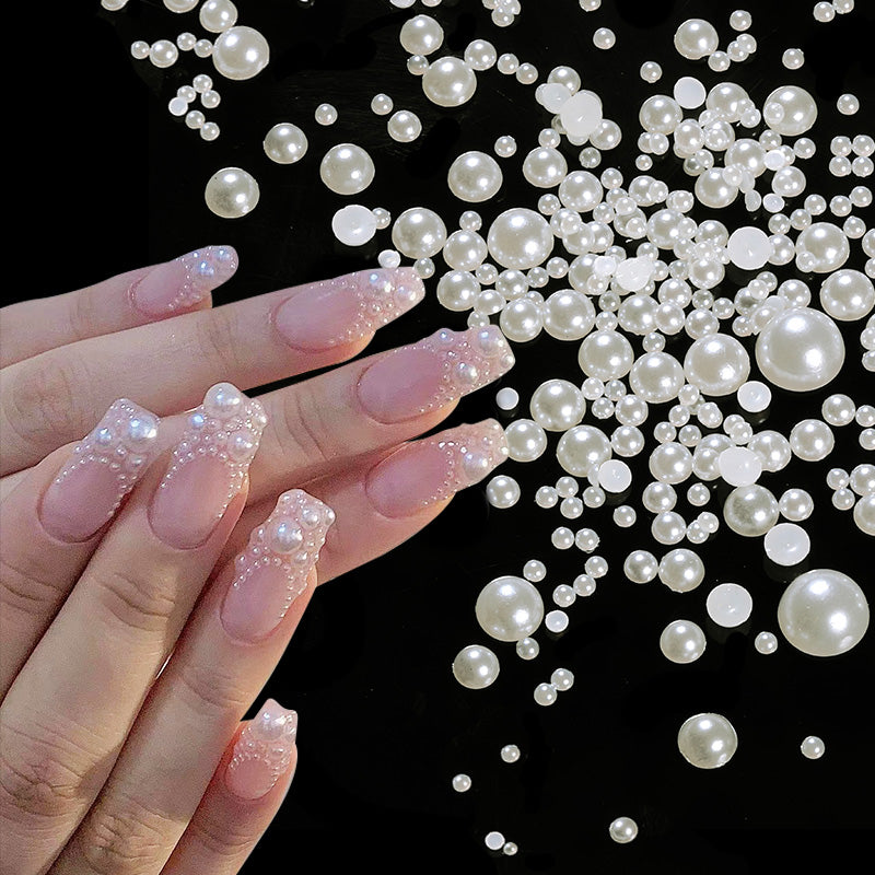 200pcs Half Round Flat Bottom Pearls