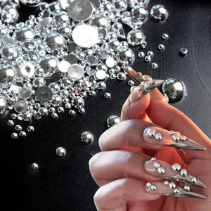 200pcs Half Round Flat Bottom Pearls Nail Art No Brand 