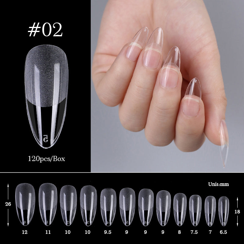 120pcs Almond Semi-frosted False Nail Tips