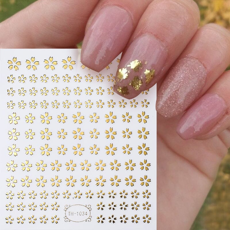 Gradient Flower Star 3D Nail Sticker Nail Sticker No Brand 