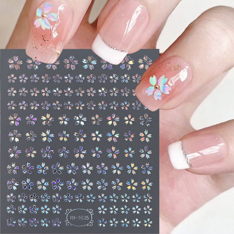 Gradient Flower Star 3D Nail Sticker Nail Sticker No Brand 