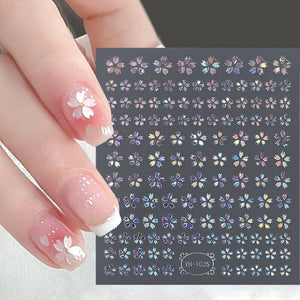 Gradient Flower Star 3D Nail Sticker Nail Sticker No Brand 