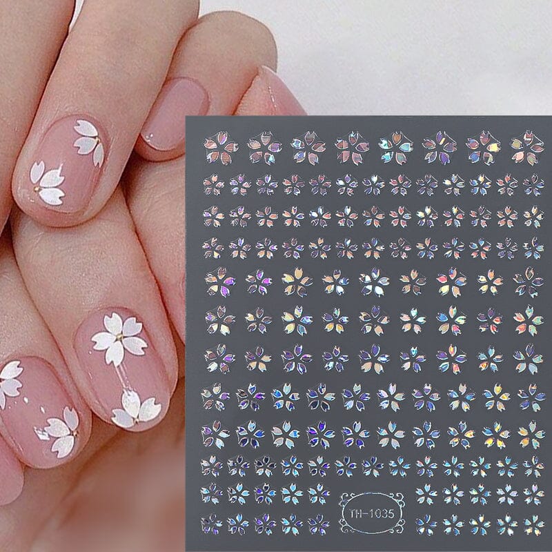 Gradient Flower Star 3D Nail Sticker Nail Sticker No Brand 