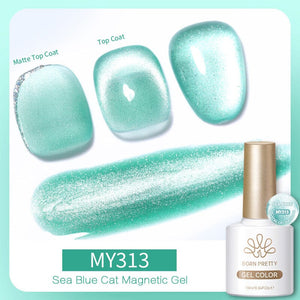 Sea Blue Cat Magnetic Gel Polish 10ml Gel Nail Polish BORN PRETTY MY313 