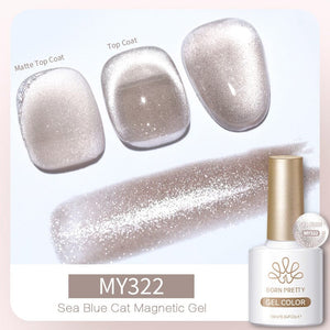 Sea Blue Cat Magnetic Gel Polish 10ml Gel Nail Polish BORN PRETTY MY322 