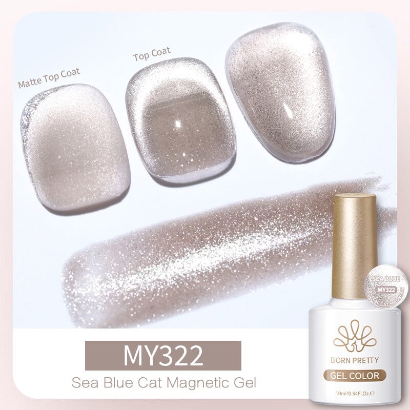 Sea Blue Cat Magnetic Gel Polish 10ml Gel Nail Polish BORN PRETTY MY322 