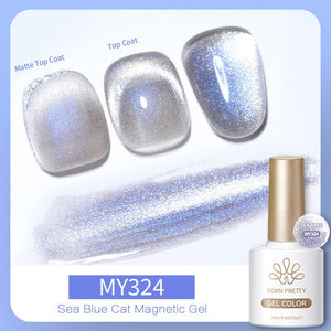 Sea Blue Cat Magnetic Gel Polish 10ml Gel Nail Polish BORN PRETTY MY324 
