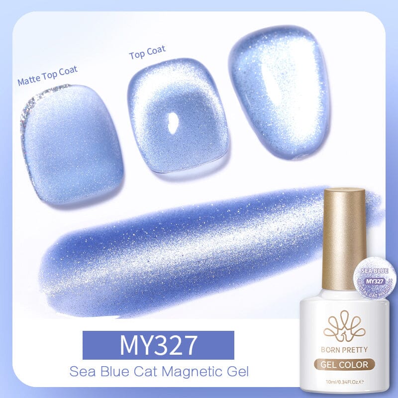Sea Blue Cat Magnetic Gel Polish 10ml Gel Nail Polish BORN PRETTY MY327 