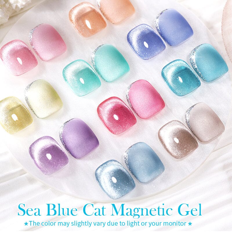 Sea Blue Cat Magnetic Gel Polish 10ml Gel Nail Polish BORN PRETTY 