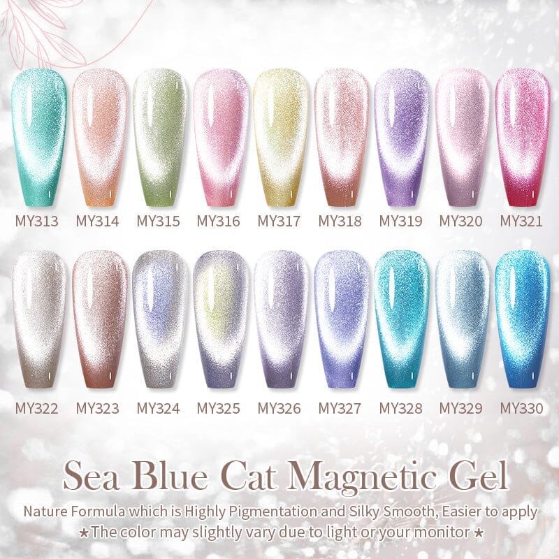 Crystal Cat Magnetic Gel MY323 Sea Blue 10ml Gel Nail Polish BORN PRETTY 