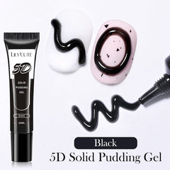 5D Solid Pudding Gel Black 10ml Gel Nail Polish LILYCUTE 
