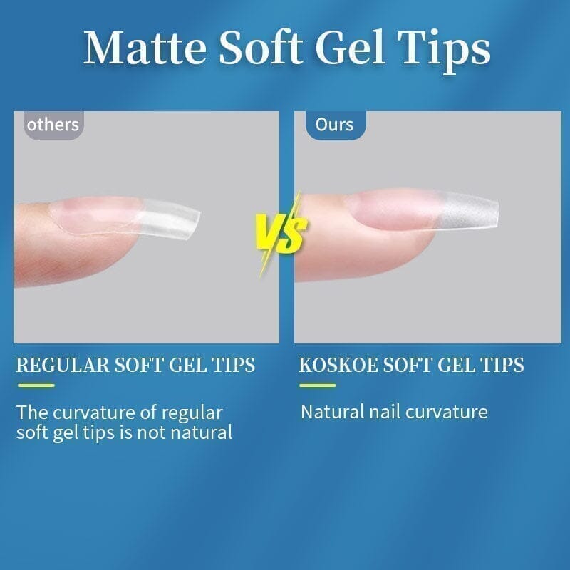 120pcs Short Almond Matte Soft Gel Tips False Nails 02 Nail Tips KOSKOE 