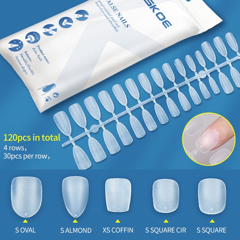 120pcs Full Cover Matte Soft Gel Tips False Nails Nail Tips KOSKOE 