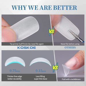 120pcs Medium Coffin Matte Soft Gel Tips False Nails 08 Nail Tips KOSKOE 