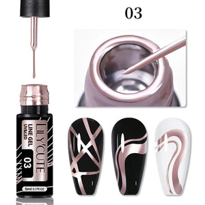 Metallic Line Nail Gel 5ml Gel Nail Polish LILYCUTE Rose Gold 