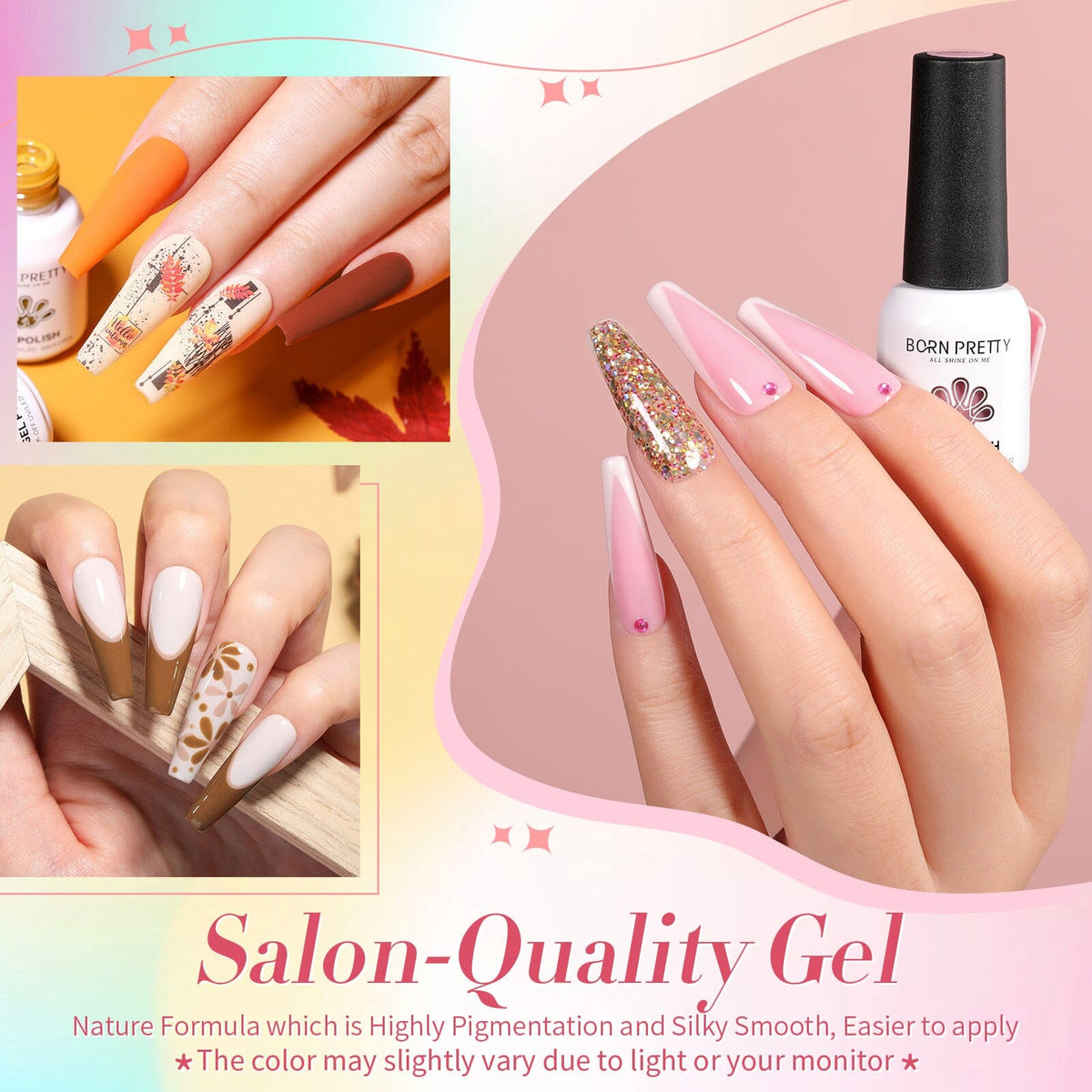 46 Colors Gel with 6pcs Function Gel Set Color Party 6ml Gel Nail Polish BORN PRETTY 