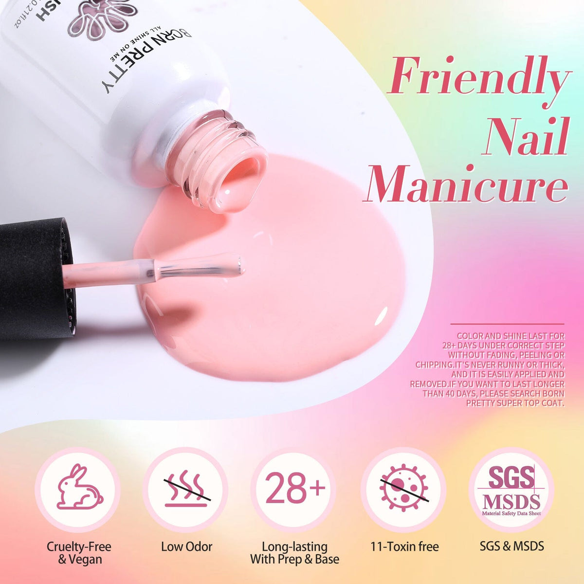 46 Colors Gel with 6pcs Function Gel Set Color Party 6ml Gel Nail Polish BORN PRETTY 