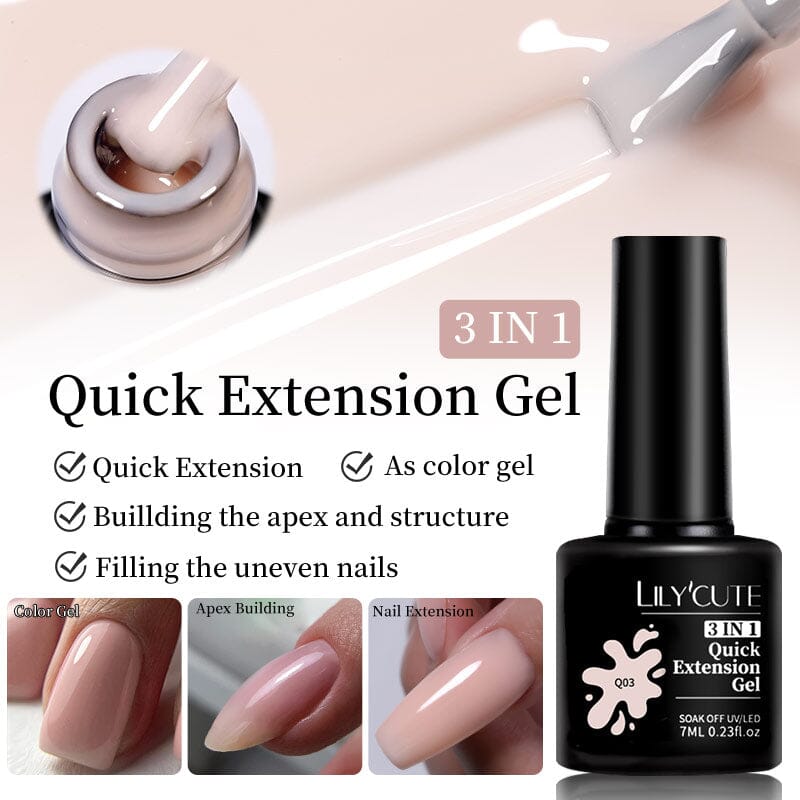 3 in 1 Quick Extension Nail Gel LC-Q01 Clear 7ml Clearance LILYCUTE 