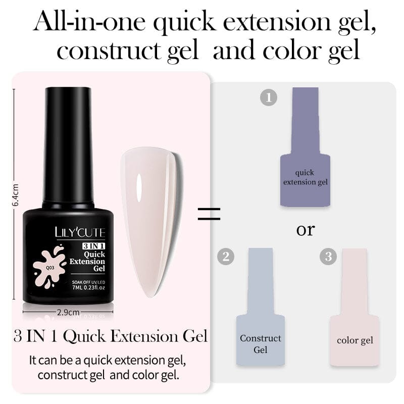 3 in 1 Quick Extension Nail Gel LC-Q01 Clear 7ml Clearance LILYCUTE 