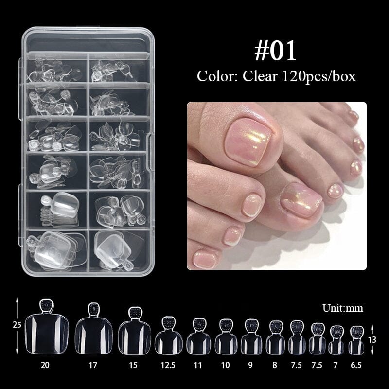 120pcs Clear Toenail False Nail Tips Nail Tips No Brand 