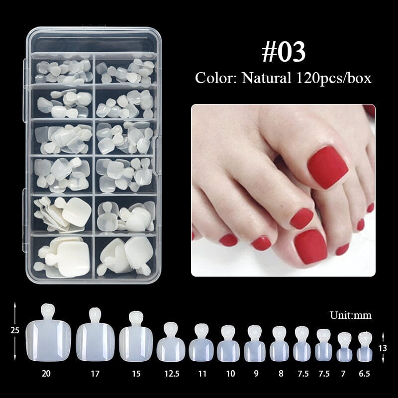 120pcs Natural Toenail False Nail Tips Nail Tips No Brand 