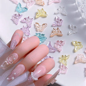 50Pcs Resin Heart 3D Nail Decoration Random Color Nail Decoration No Brand 