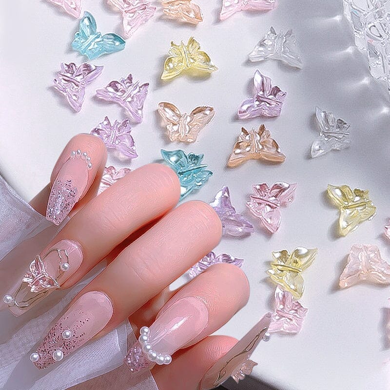 50Pcs Resin Heart 3D Nail Decoration Random Color Nail Decoration No Brand 