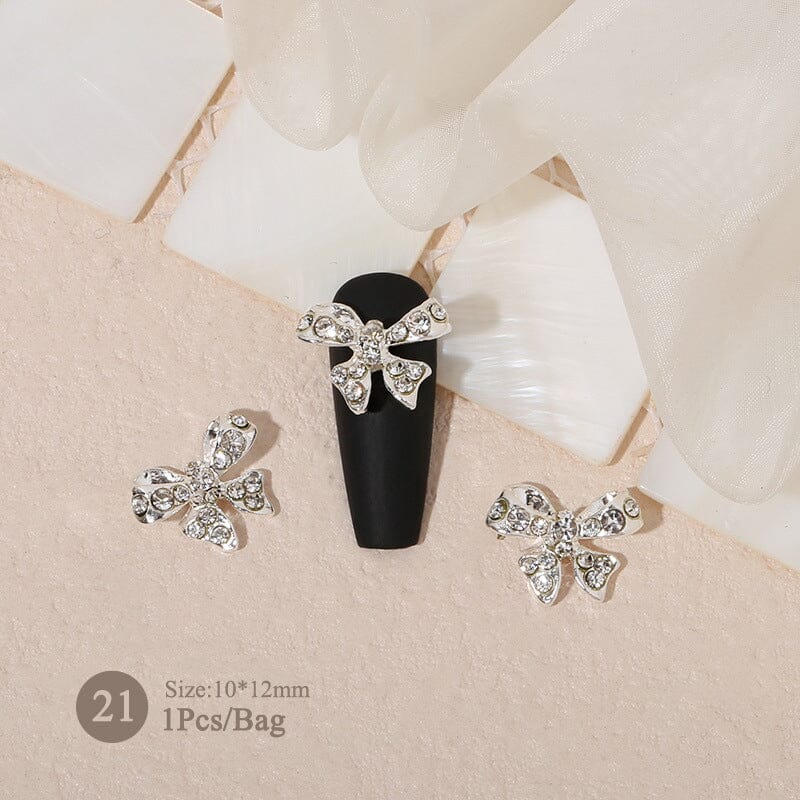 Butterfly Heart Metal Rhinestones Pearl Nail Decoration Nail Decoration No Brand 21 