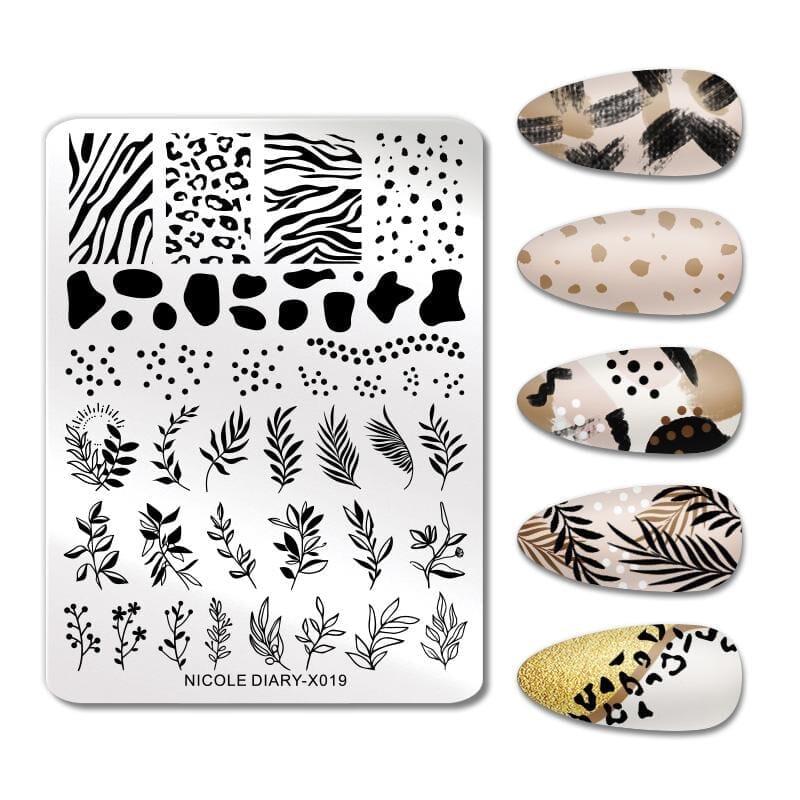 Rectangle Nail Stamping Plates Stamping Nail BORN PRETTY X019 