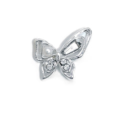 Butterfly Opal Rhinestones Pearl Alloy Nail Decoration #06
