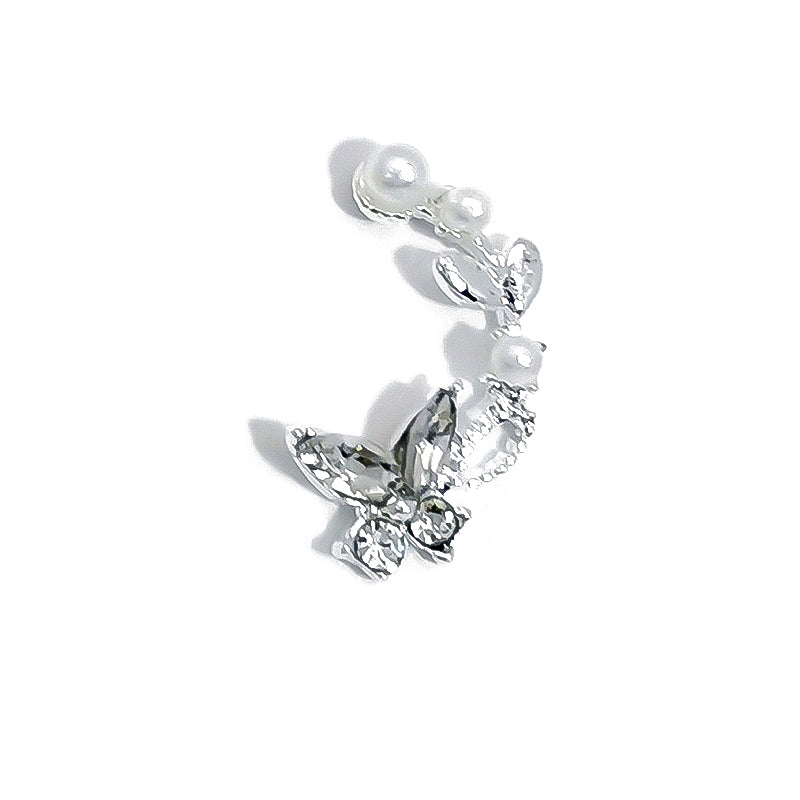 Butterfly Opal Rhinestones Pearl Alloy Nail Decoration #08