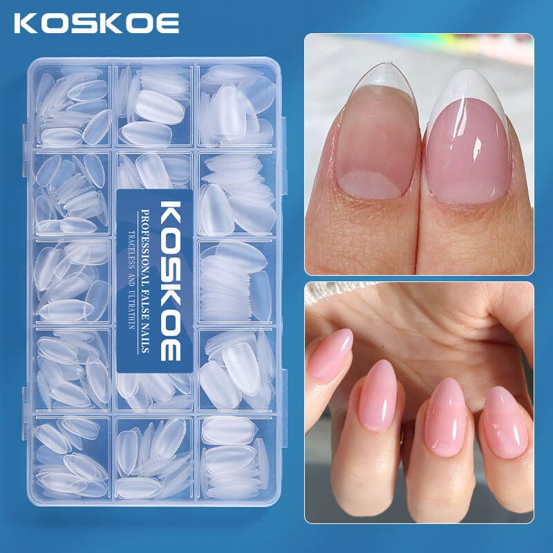 300pcs Matte Soft Gel Tips False Nails Full Cover Short Nail Tips KOSKOE 