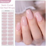 20 Tips Semi-Cured Gel Nail Strips N001-N020 Nail Sticker Harunouta N013 