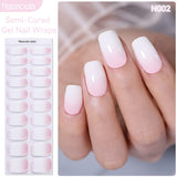 20 Tips Semi-Cured Gel Nail Strips N001-N020 Nail Sticker Harunouta N002 