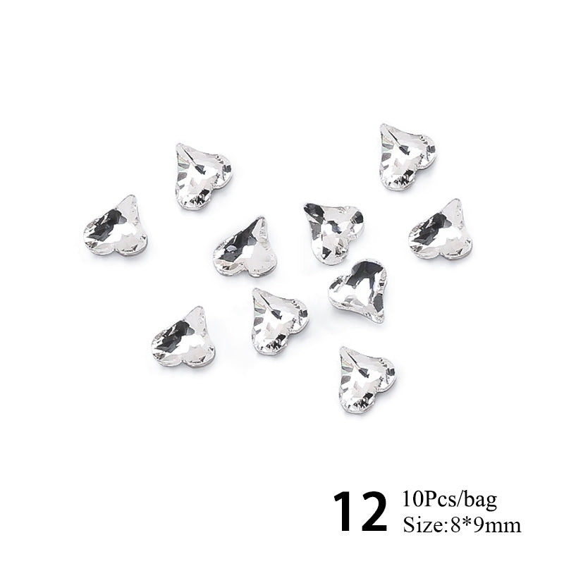 10pcs #12 8*9mm Transparent Irregular-Shaped Rhinestones