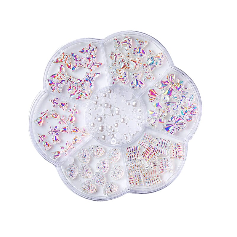7 Grids 3D Decorations Bowknot Butterfly #01 Nail Art No Brand 