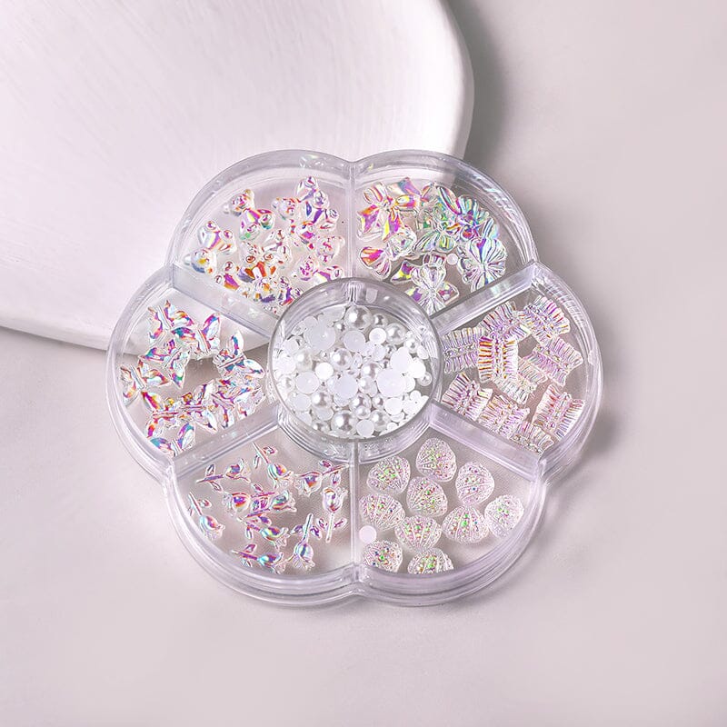 7 Grids 3D Decorations Bowknot Butterfly #01 Nail Art No Brand 
