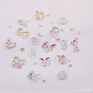 7 Grids 3D Decorations Bowknot Butterfly #01 Nail Art No Brand 