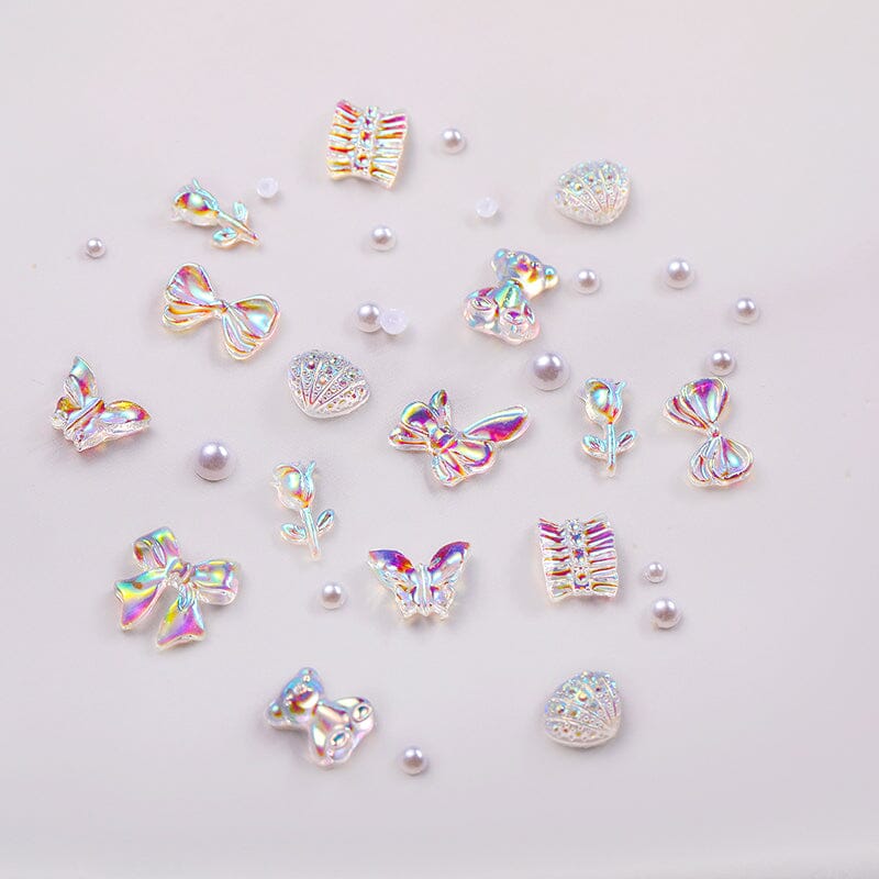 7 Grids 3D Decorations Bowknot Butterfly #01 Nail Art No Brand 