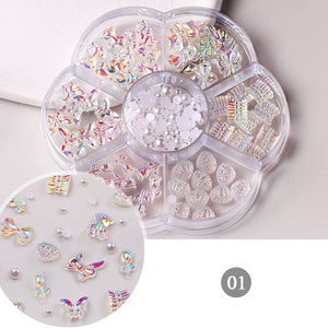 7 Grids 3D Decorations Bowknot Butterfly #01 Nail Art No Brand 